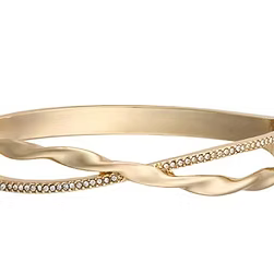 Gold Crystal Criss Cross Bangle