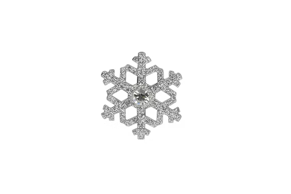 Rhodium CZ Snowflake Stick Pin