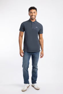 Miles Pique Polo Shirt Navy