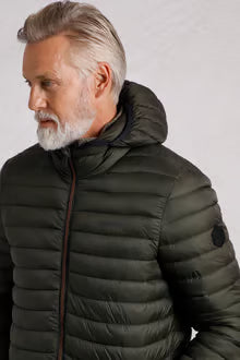 Flete Lightweight Showerproof Padded Hooded Jacket Anthracite
