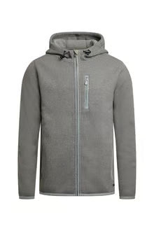 Lockie Full Zip Bonded Fleece Hoodie Limestone
