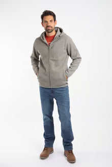 Lockie Full Zip Bonded Fleece Hoodie Limestone