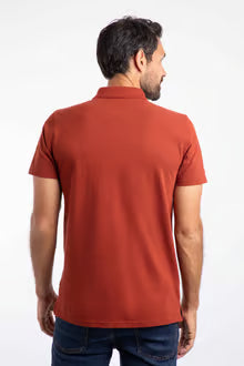 Miles Pique Polo Shirt Burnt Henna