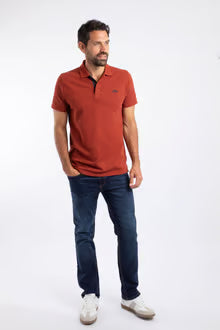 Miles Pique Polo Shirt Burnt Henna