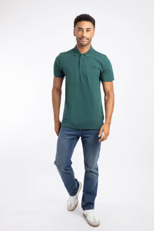 Miles Pique Polo Shirt Forest Green