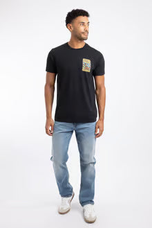 Parrots of the Caribbean Back Print Artist T-Shirt Black