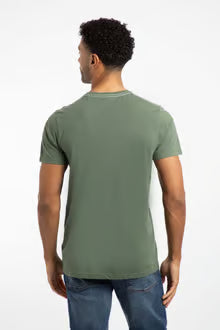 Double Fish Front Print Graphic T-Shirt Deep Lichen Green