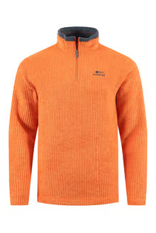 Newark 1/4 Zip Grid Fleece Brick Orange