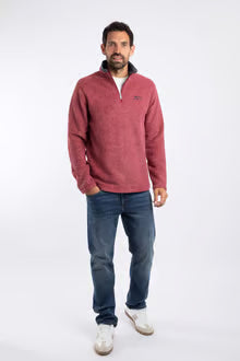 Newark 1/4 Zip Grid Fleece Rhubarb