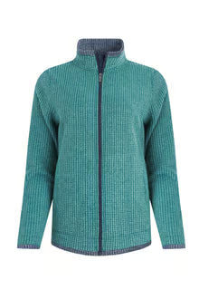 Ariana Full Zip Grid Fleece Leaf Green