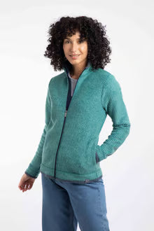 Ariana Full Zip Grid Fleece Leaf Green