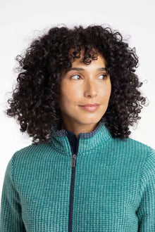 Ariana Full Zip Grid Fleece Leaf Green