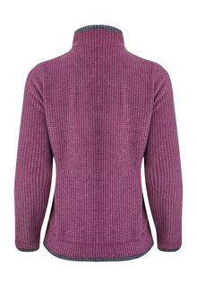 Ariana Full Zip Grid Fleece Purple Wine