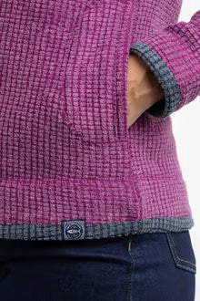 Ariana Full Zip Grid Fleece Purple Wine