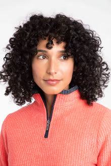 Beye 1/4 Zip Grid Fleece Hot Coral