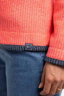 Beye 1/4 Zip Grid Fleece Hot Coral