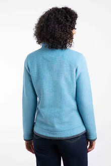Beye 1/4 Zip Grid Fleece Sky Blue