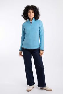 Beye 1/4 Zip Grid Fleece Sky Blue