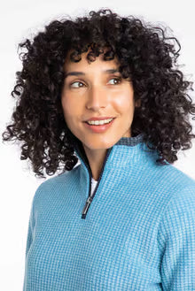 Beye 1/4 Zip Grid Fleece Sky Blue