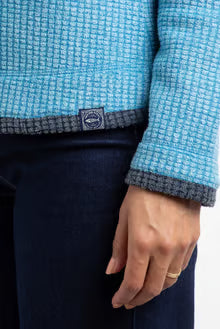 Beye 1/4 Zip Grid Fleece Sky Blue