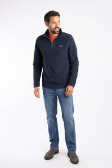 Errill 1/4 Zip Textured Fleece Midnight