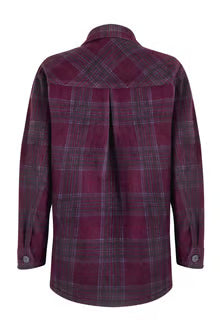 Autumn Check Fleece Shacket Aubergine