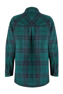 Autumn Check Fleece Shacket Cedar Green