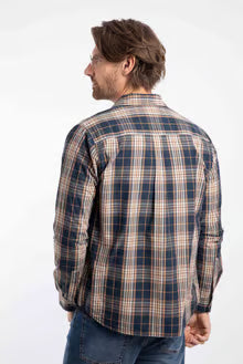 Lando Long Sleeve Check Shirt Navy