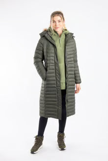 Kempley Lightweight Padded Midline Hooded Jacket Deep Lichen Green