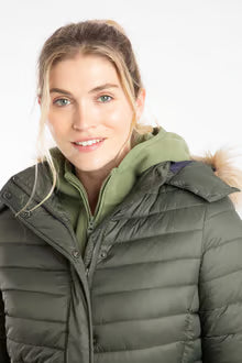 Kempley Lightweight Padded Midline Hooded Jacket Deep Lichen Green