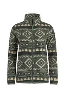 Rochelle Full Zip Printed Micro Fleece Deep Lichen Green