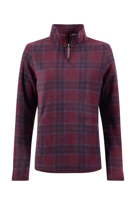 Reena 1/4 Zip Printed Microfleece Aubergine