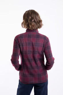Reena 1/4 Zip Printed Microfleece Aubergine