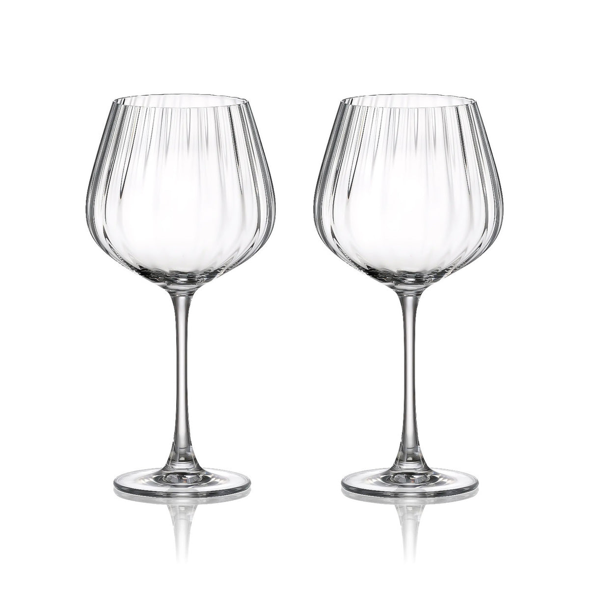 Ripple Set of 2 Crystal Gin Glasses