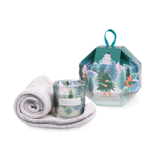 Festive Candle & Socks Gift Pack