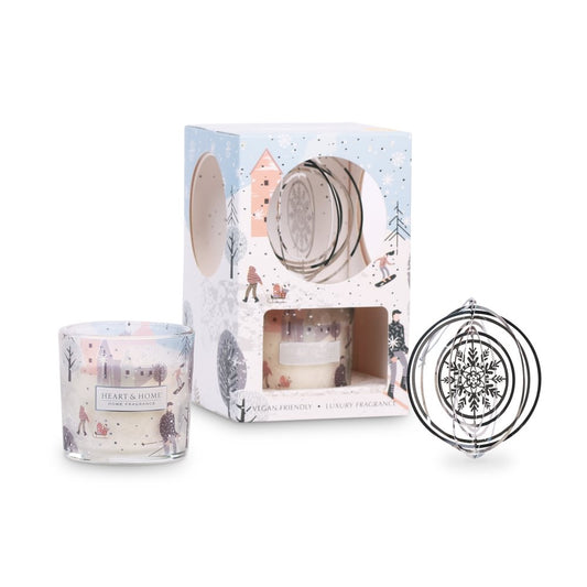 Candle & Bauble Gift - Snowflake Sparkle