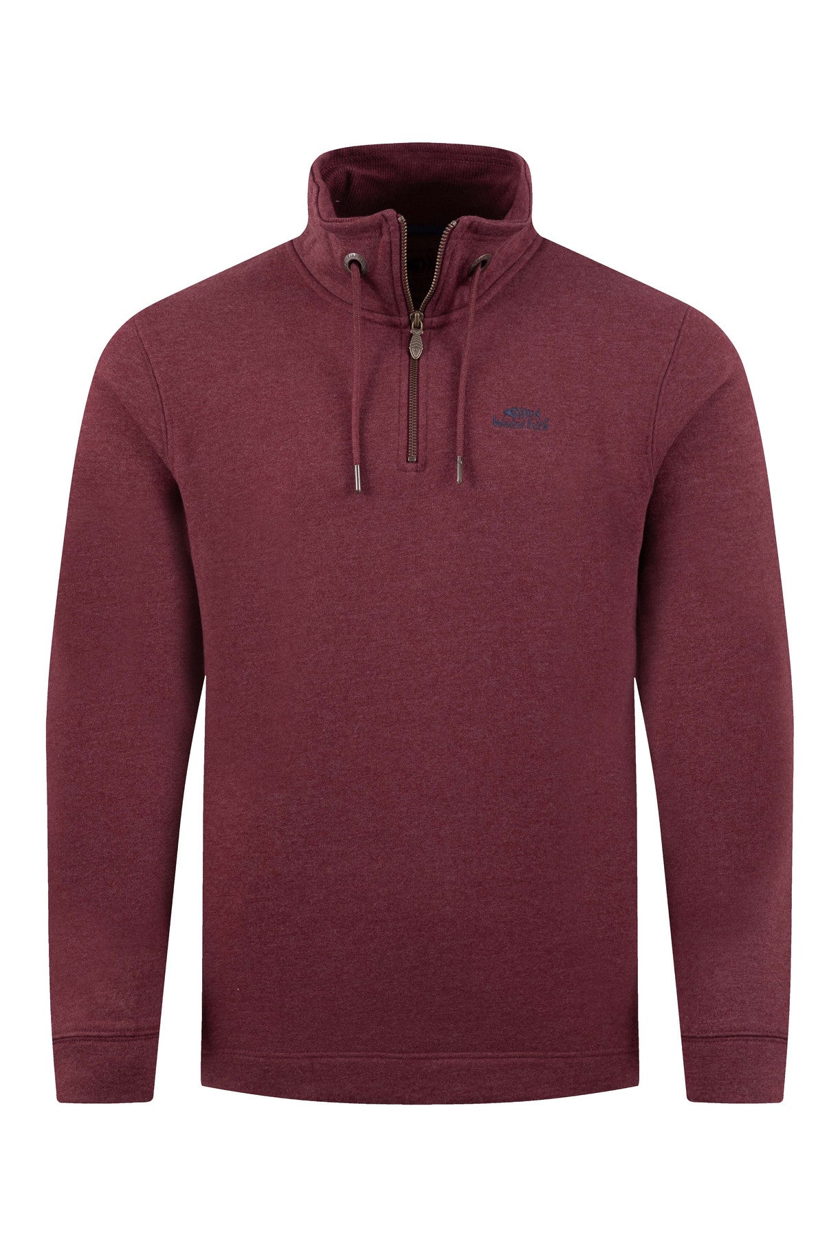 Weird Fish - Brampton Branded 1/4 Zip Sweatshirt - Deep Crimson
