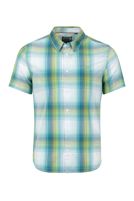 Judd Organic Cotton Short Sleeve Check Shirt - Off White