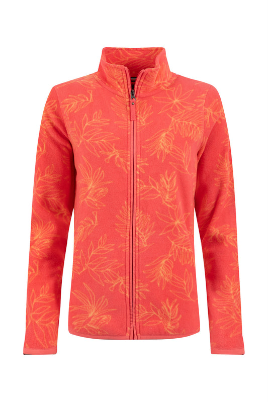 Rochelle Full Zip Printed Micro Fleece - Flamingo