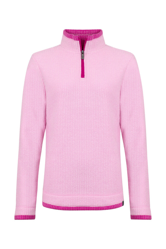 Beye 1/4 Zip Grid Fleece - Azalea