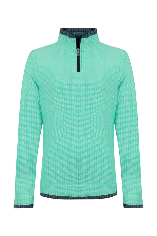 Beye 1/4 Zip Grid Fleece - Bevelled Glass
