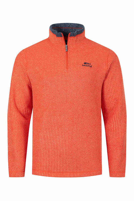 Newark 1/4 Zip Grid Fleece - Orange Spice
