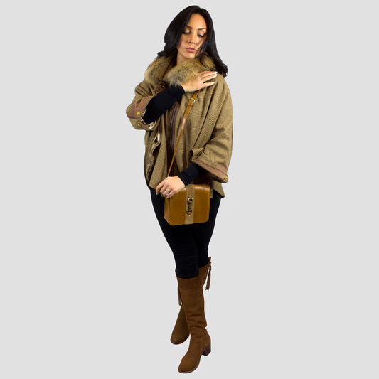 Julia Side Bag Natural Leather Suede Tan