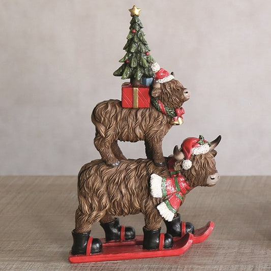 Christmas Stacked Highland Cows