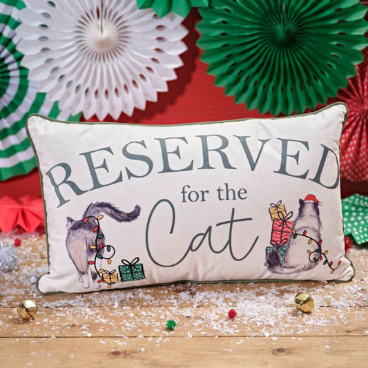 Reserved for the Cat Velour Cushion with Zip
