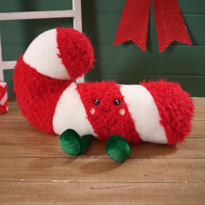 Festive Fun Plush Candy Cane with Feet