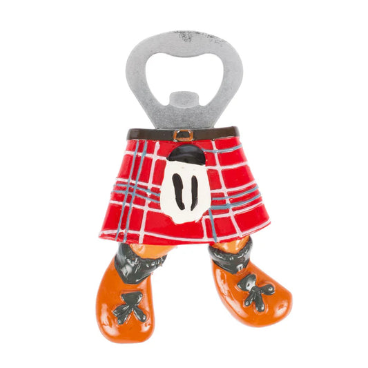 Kilt With Leg Bottle Opener Magnet