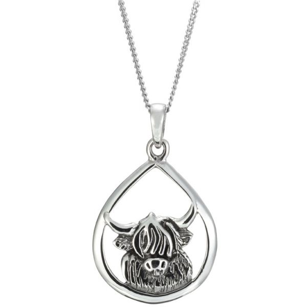 Sterling Silver Highland Cow Necklace