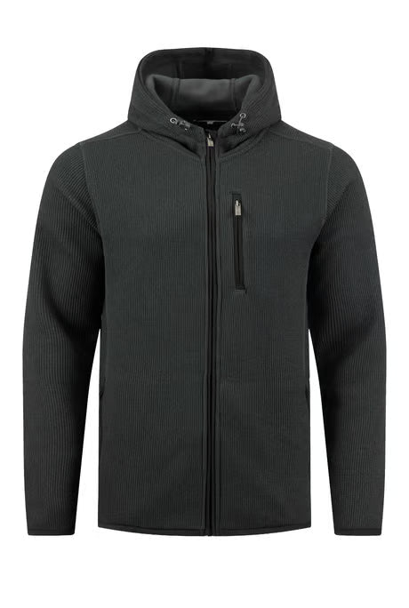 Lockie Full Zip Bonded Fleece Hoodie Washed Black