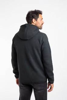 Lockie Full Zip Bonded Fleece Hoodie Washed Black